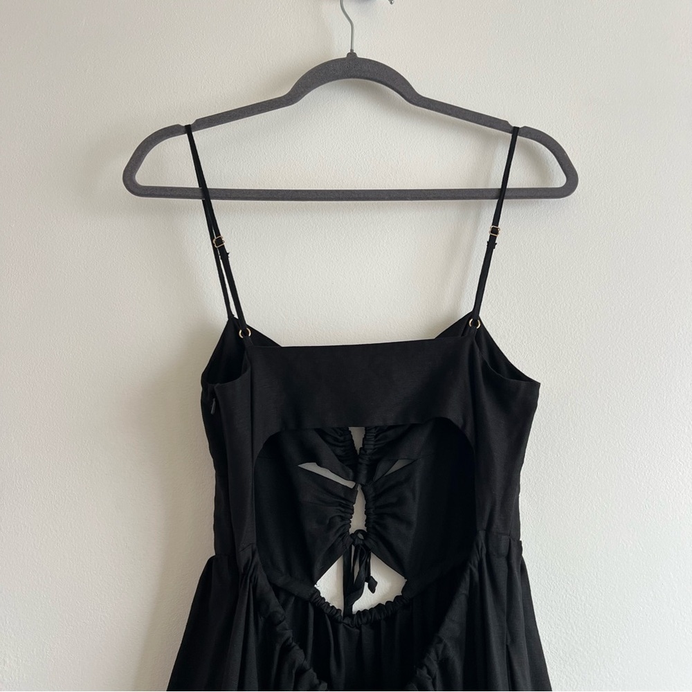 Shona Joy Rubi Lace Up Backless Midi Dress in Black - Picture 12 of 16
